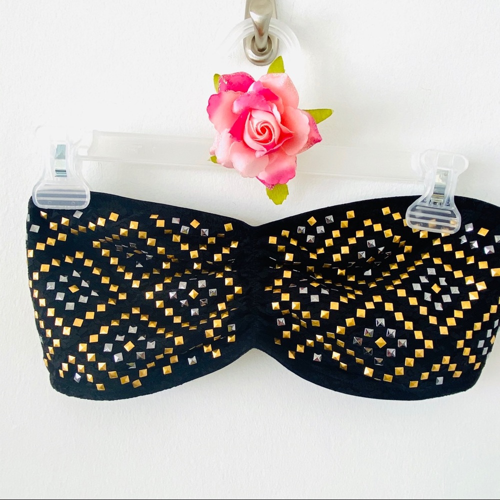 🌹NWT! “PINK” Black Lace Bra Bandeau